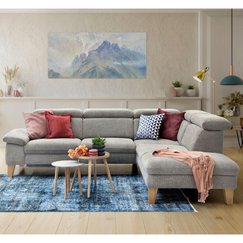 Rafael Detroit L-sofa med træben i grå stof
